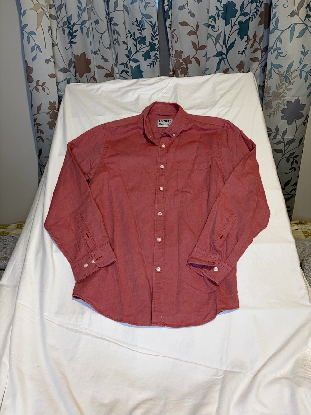 Express Men’s Button-Down Shirt - Brick Red